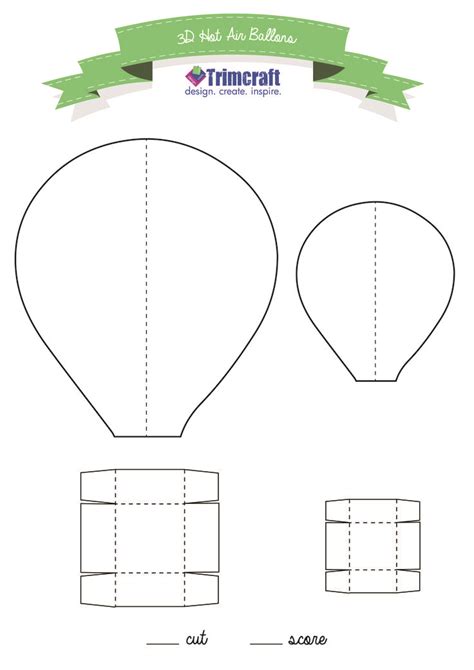 hot air balloon paper craft template